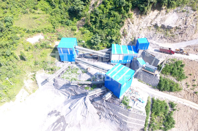 陜西安康市坤石建材時(shí)產(chǎn)600-700噸碎石生產(chǎn)線